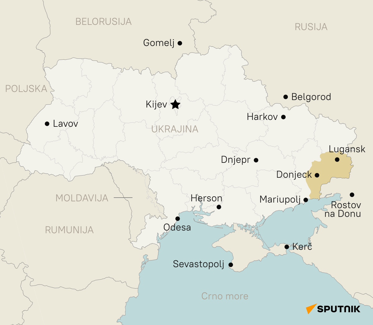 Mapa Ukrajine LAT DESK - Sputnik Srbija