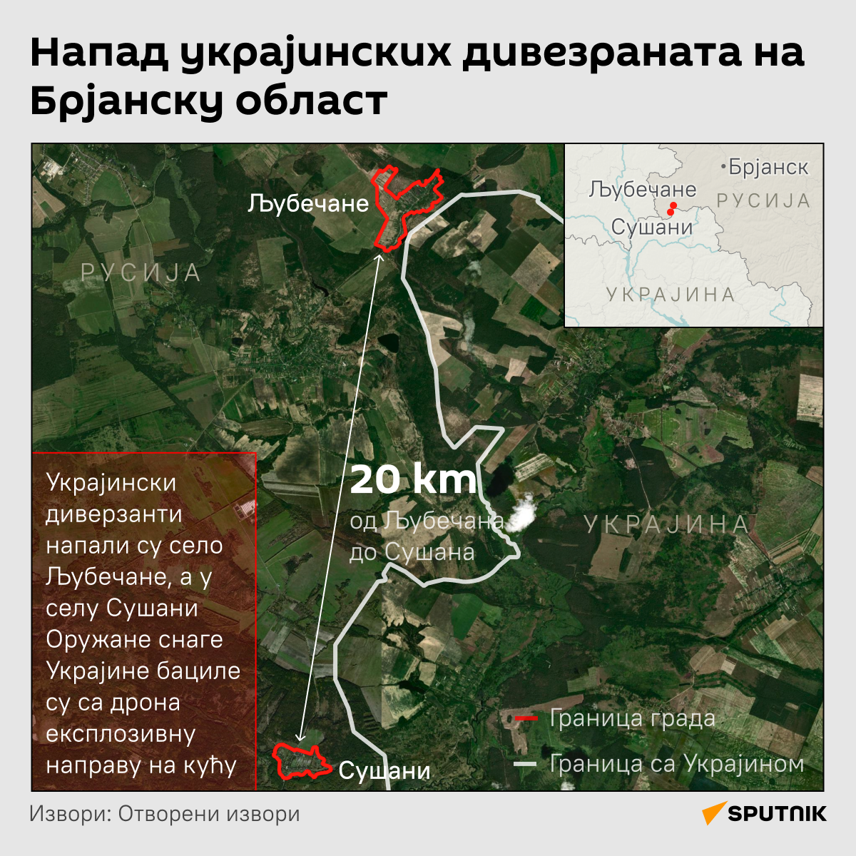 Напад украјинских диверзаната на Брјанску област - Sputnik Србија
