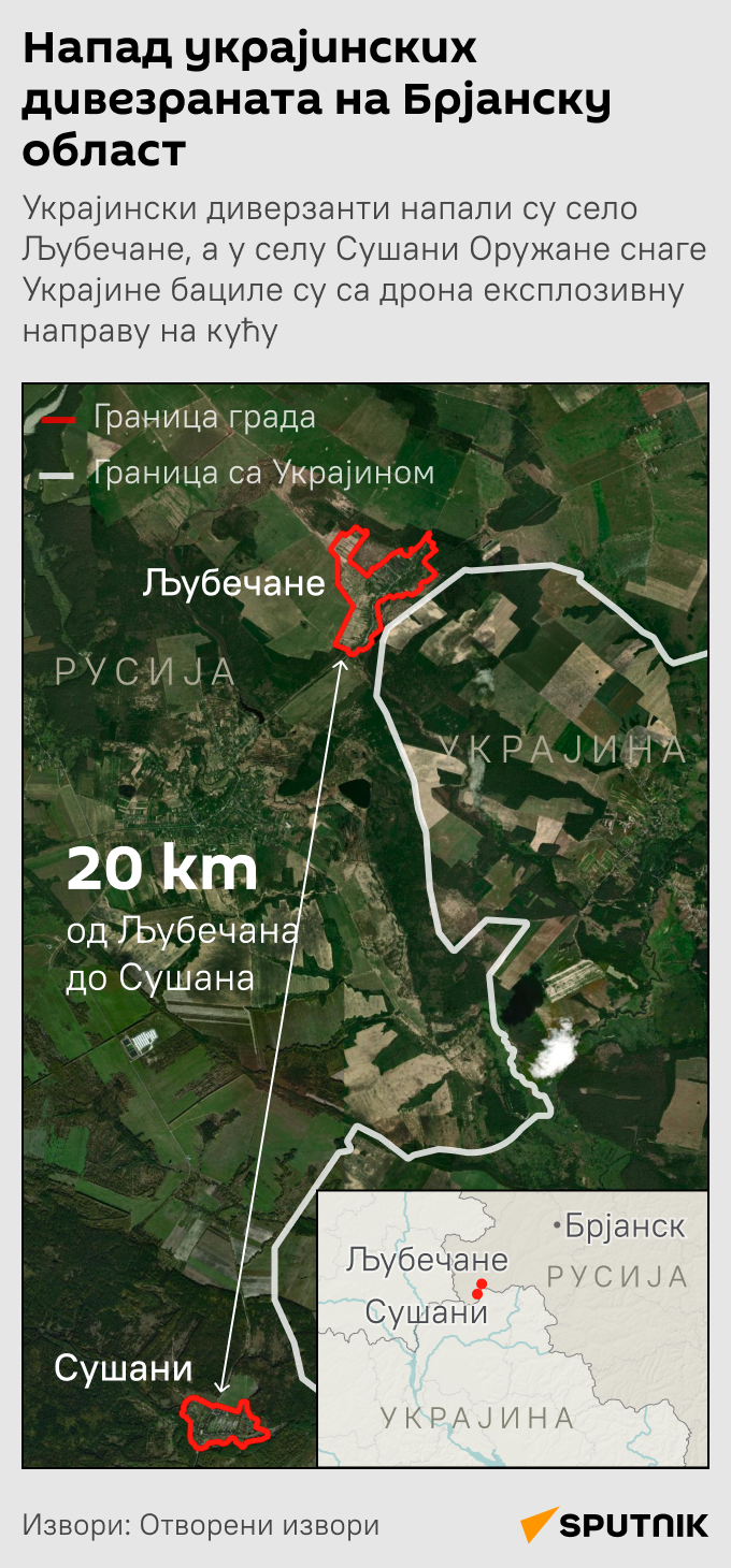 Напад украјинских диверзаната на Брјанску област - Sputnik Србија