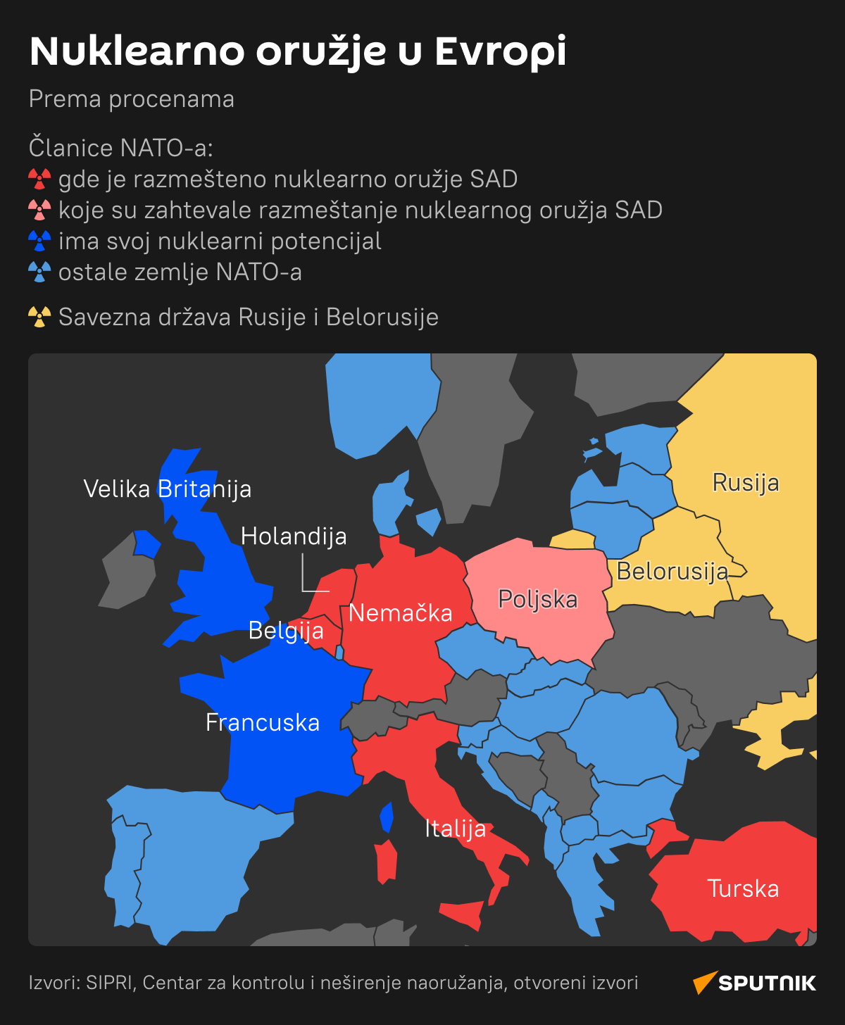 Infografika Nuklearno oružje u Evropi  LATINICA desk - Sputnik Srbija