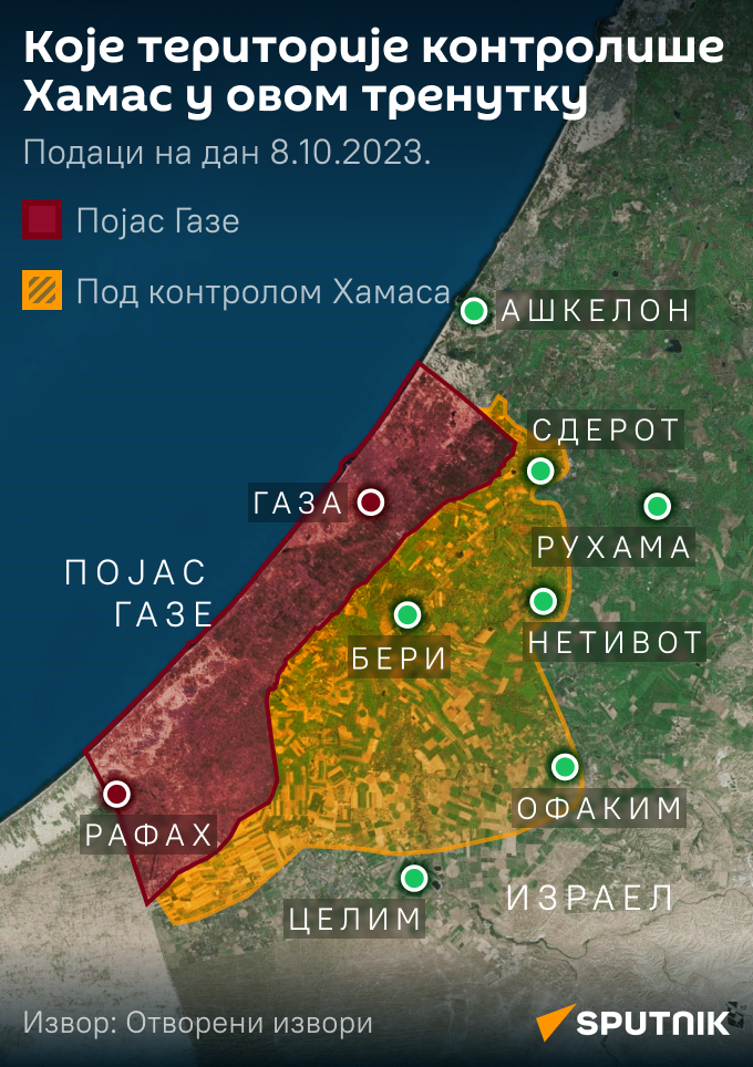 Коју територију контролише Хамас ЋИРИЛИЦА моб - Sputnik Србија