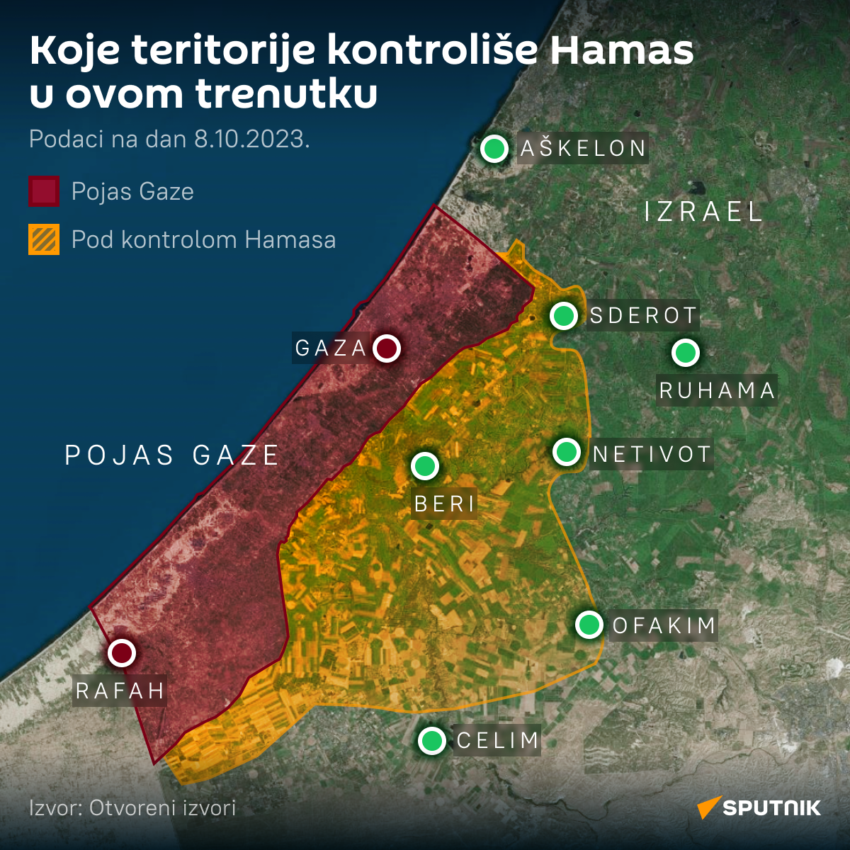 Koju teritoriju kontroliše Hamas LATINICA desk - Sputnik Srbija