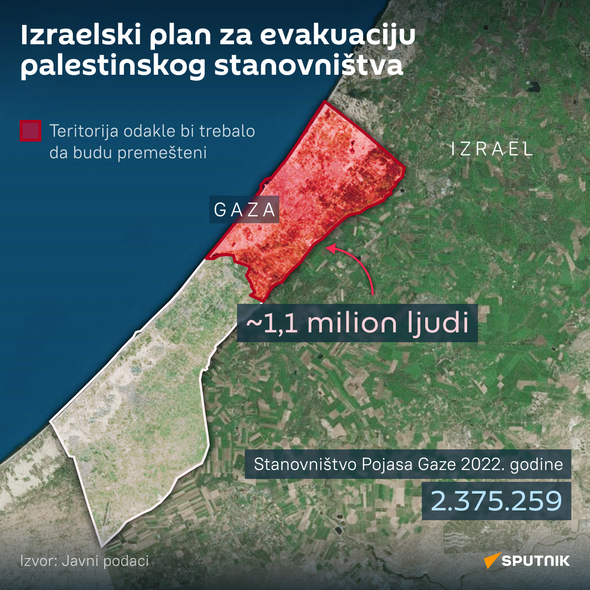 Izraelski plan za evakuaciju palestinskog stanovništva    LAT desk - Sputnik Srbija