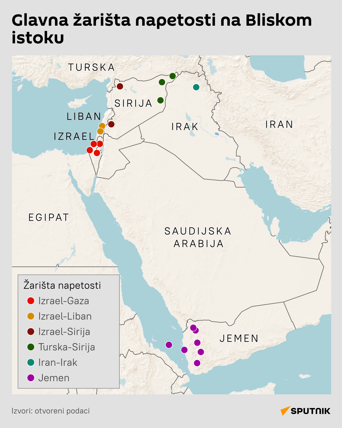 žarišta Bliski istok lat d - Sputnik Srbija