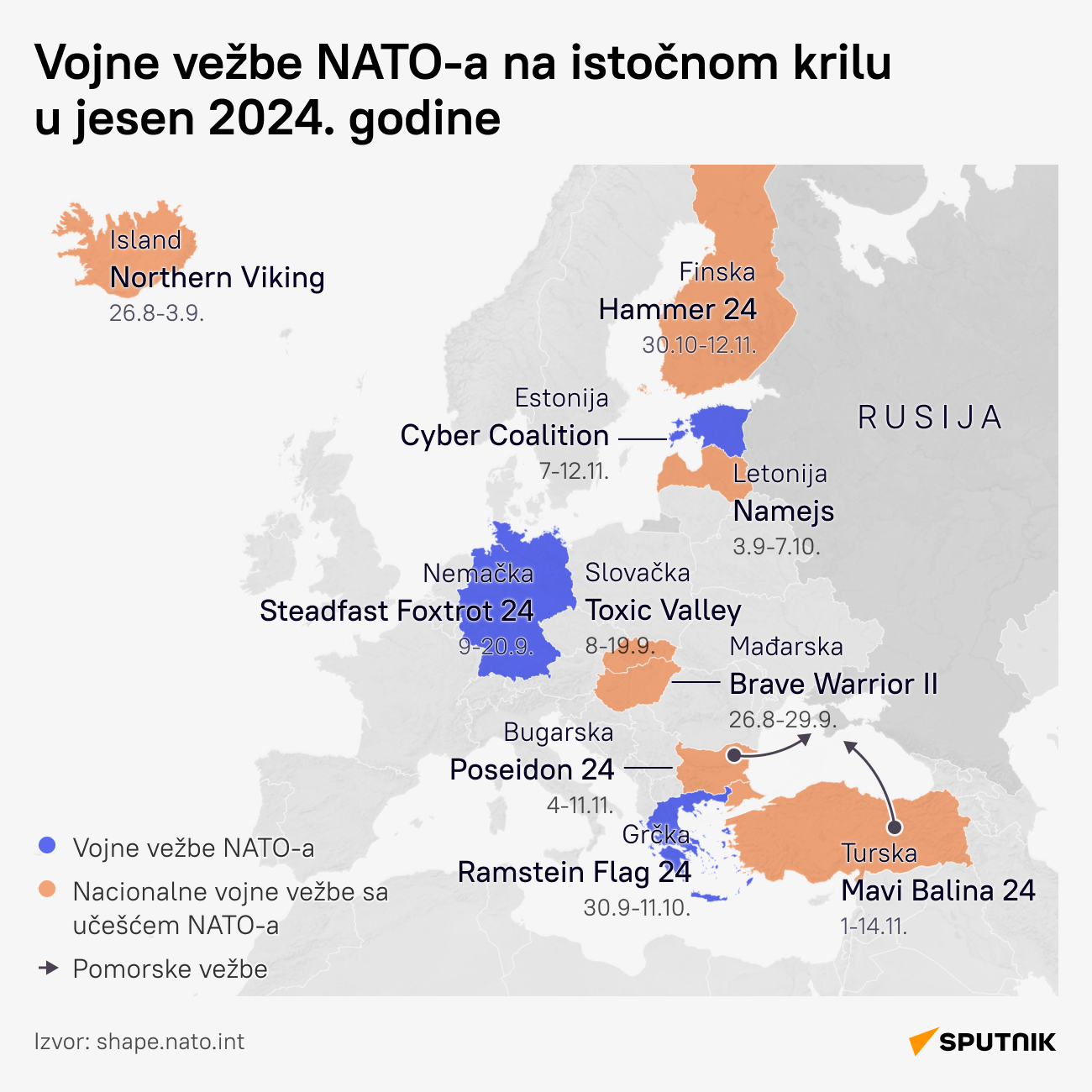 Vojne vežbe na istočnom krilu NATO-a LATINICA desk - Sputnik Srbija