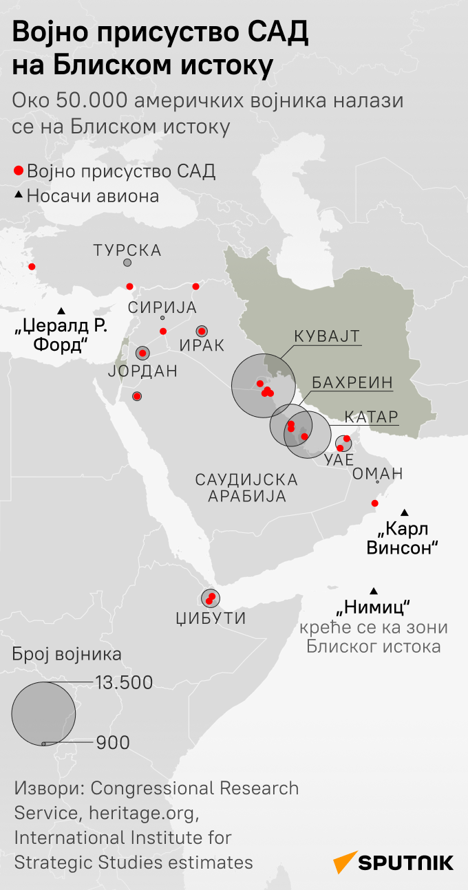 Америчко војно присуство на Блиском истоку - Sputnik Србија