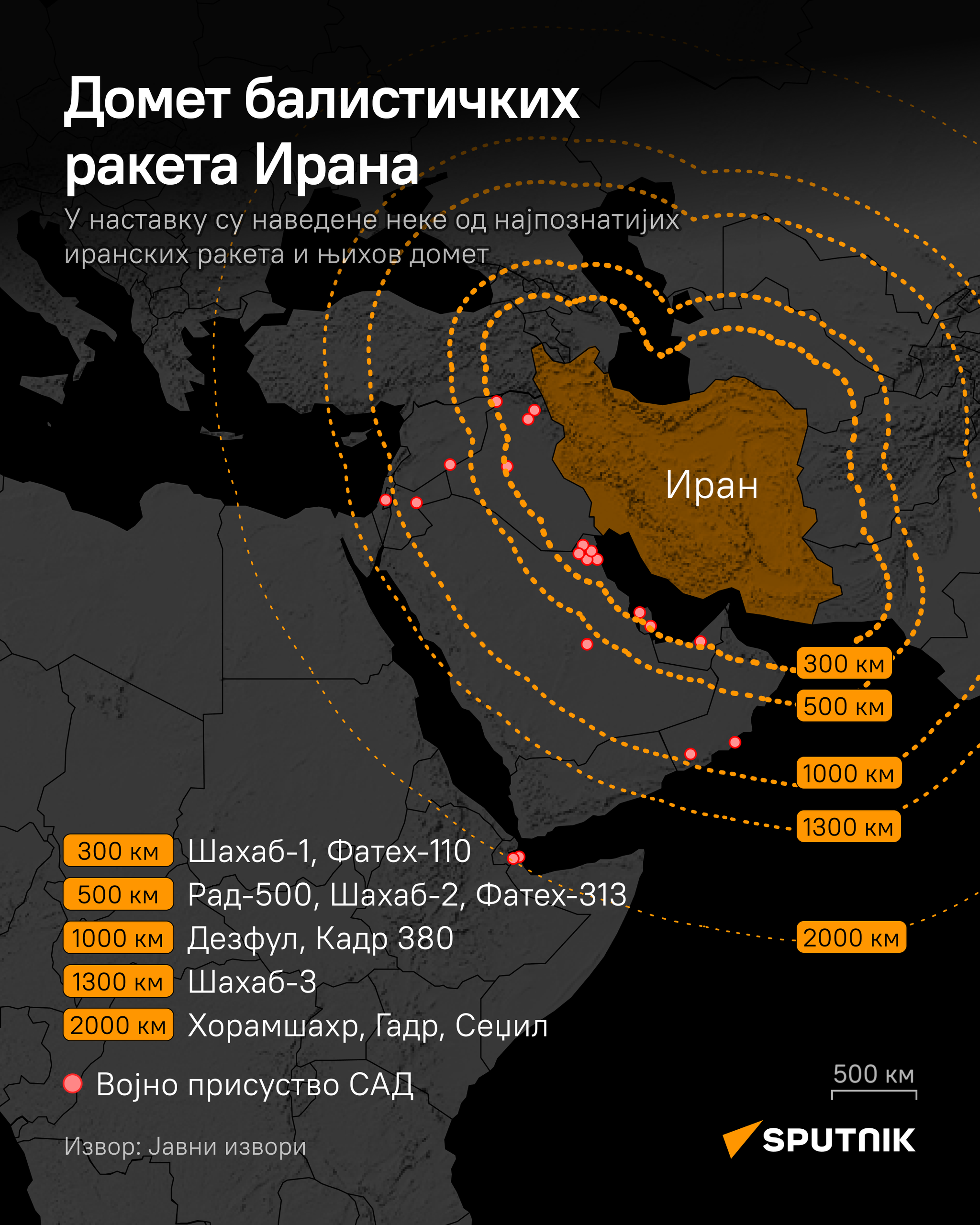 Домет балистичких ракета Ирана - Sputnik Србија