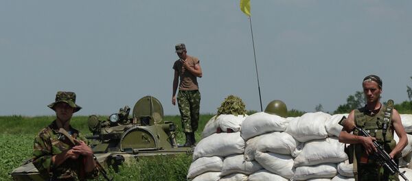 Контролни пункт украјинске војске у месту Амвросијевка у Доњецкој области - Sputnik Србија