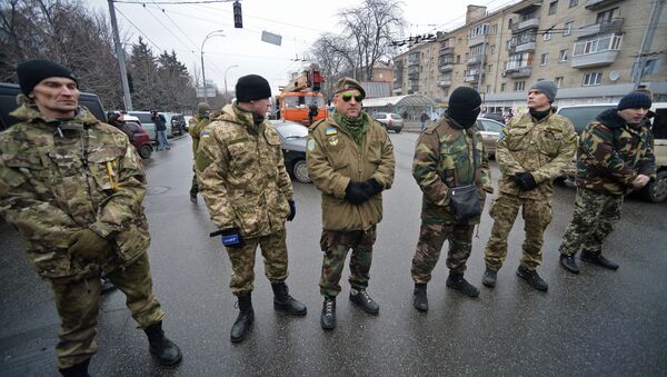 Митинг батаљона Ајдар испред Министарства одбране Украјине - Sputnik Србија