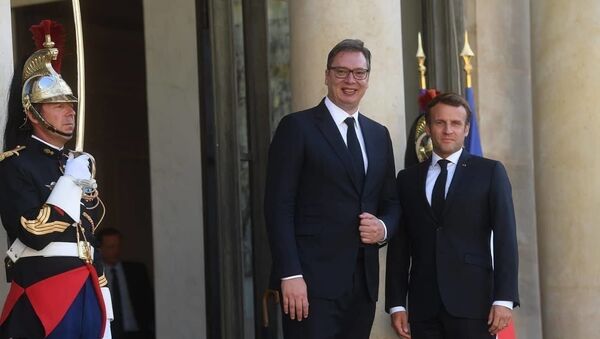 Aleksandar Vučić i Emanuel Makron u Parizu - Sputnik Srbija