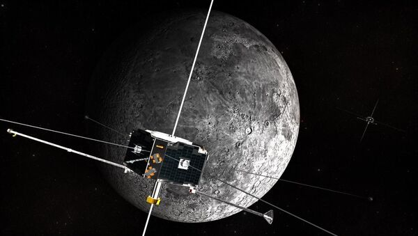 Svemirski brod kruži oko Meseca - ilustracija - Sputnik Srbija