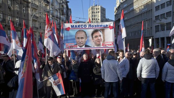 Skup povodom dolaska predsednika Vladimira Putina u Beograd  - Sputnik Srbija