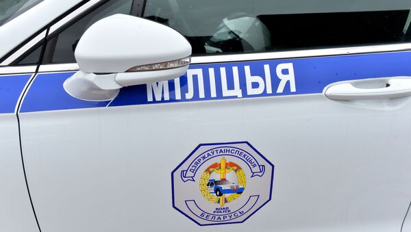 Policijsko vozilo na ulici u Minsku u Belorusiji - Sputnik Srbija