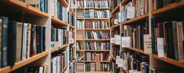 Полице са књигама у библиотеци - Sputnik Србија