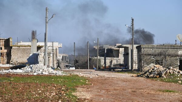 Kuće uništene u napadu terorista u sirijskoj provinciji Idlib - Sputnik Srbija