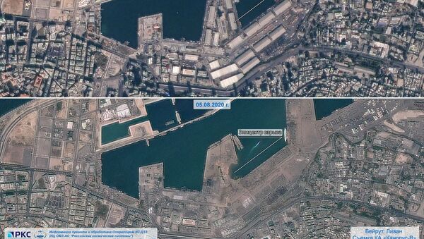 „Роскосмос“ објавио сателитске фотографије из Бејрута пре и после експлозије /фото/ - Sputnik Србија