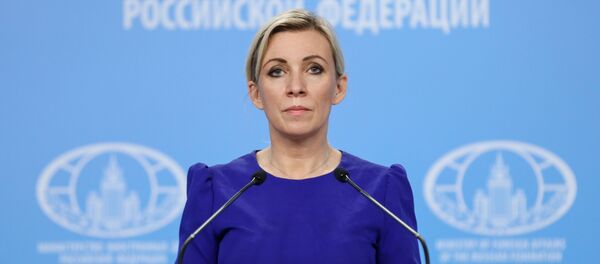 Portparolka Ministarstva spoljnih poslova Rusije Marija Zaharova na redovnom brifingu Portparolka Ministarstva spoljnih poslova Rusije Marija Zaharova na redovnom brifingu - Sputnik Srbija