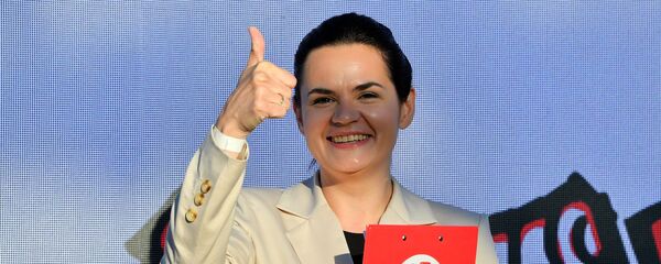 Beloruski predsednički kandidat Svetlana Tihanovska na mitingu u beloruskom gradu Borisovu - Sputnik Srbija