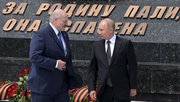 Predsednik Rusije Vladimir Putin i predsednik Belorusije Aleksandar Lukašenko - Sputnik Srbija