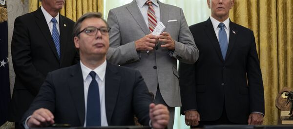 Predsednik Srbije Aleksandar Vučić u Beloj kući Predsednik Srbije Aleksandar Vučić u Beloj kući - Sputnik Srbija