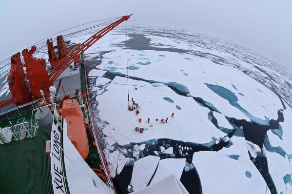 Поглед на арктички лед са кинеског ледоломца Xuelong - Sputnik Србија