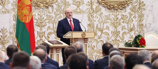 Председник Белорусије Александар Лукашенко на церемонији инаугурације у Минску - Sputnik Србија