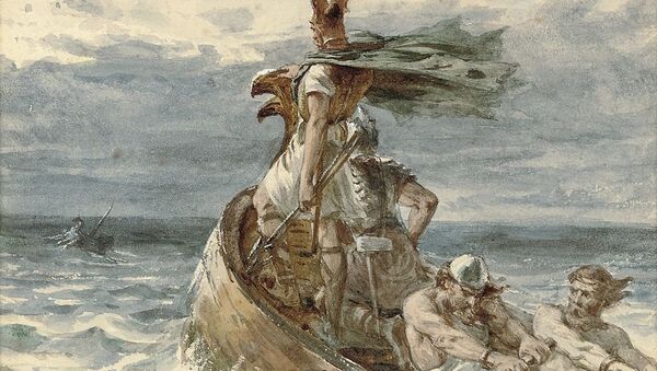 Umetnički prikaz vikinga na otvorenom moru - Sputnik Srbija