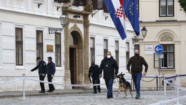 Истрага испред зграде Владе Хрватске, после пуцњаве - Sputnik Србија