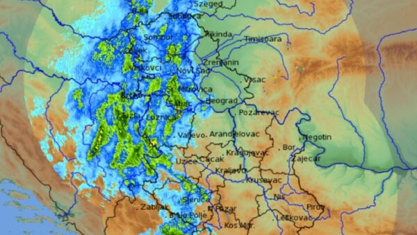 Radarski prikaz vremenskih prilika u Srbiji - Sputnik Srbija