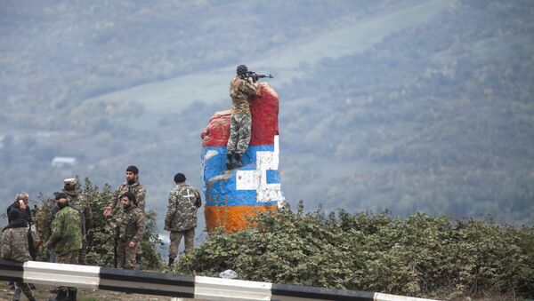 Припадници Армије одбране Карабаха током сукоба са Азербејџаном - Sputnik Србија