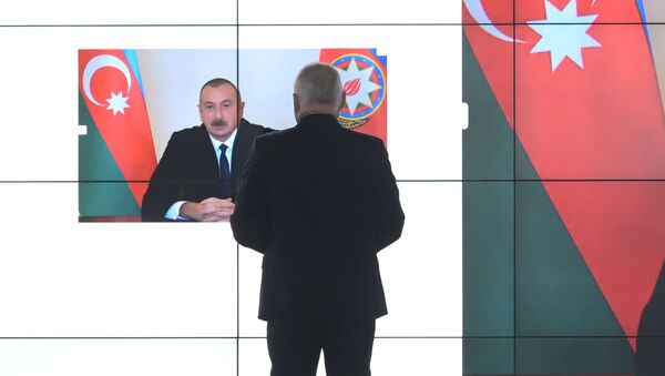 Generalni direktor MIA Rosija sevodnja intervjuiše predsednika Azerbejdžana Ilhama Alijeva - Sputnik Srbija