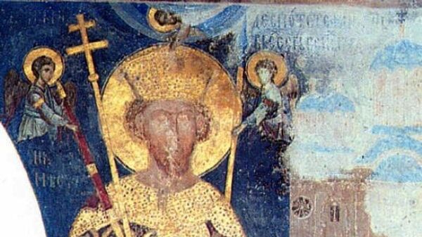 Despot Stefan Lazarević, ktitorska freska iz crkve manastira Manasije, 1418. - Sputnik Srbija