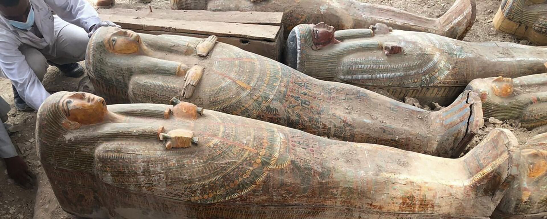 Древни ковчези у боји са натписима и цртежима у египатском граду Луксору - Sputnik Србија, 1920, 01.02.2021