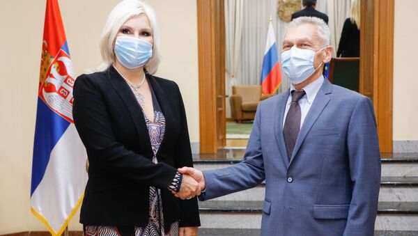 Ministarka energetike Zorana Mihajlović i ruski ambasador Aleksandar Bocan-Harčenko - Sputnik Srbija