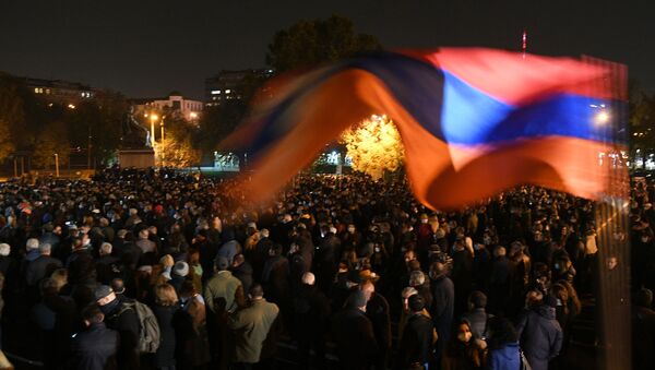 Pristalice jermenske opozicije na mitingu u Jerevanu - Sputnik Srbija