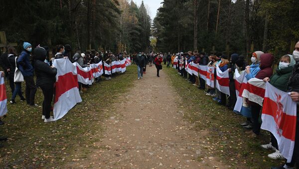 Присталице белоруске опозиције на протесту у Минску - Sputnik Србија
