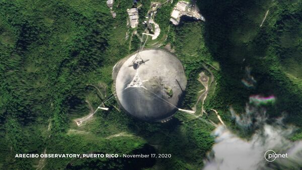 Opservatorija „Aresibo“, satelitski snimci snimljenoj iznad „Aresibo“ u Portoriku 17. novembra 2020. - Sputnik Srbija