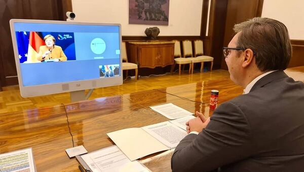 Aleksandar Vučić i Angela Merkel - Sputnik Srbija
