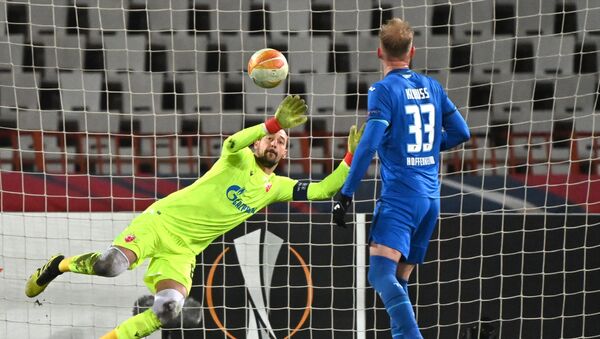 Intervencija Zvezdinog golmana Milana Borjana na meču protiv Hofenhajma - Sputnik Srbija