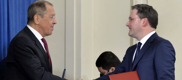 Шеф руске дипломатије Сергеј Лавров и министар спољних послова Србије Никола Селаковић - Sputnik Србија