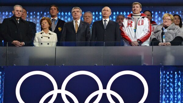 Predsednik Rusije Vladimir Putin na ceremoniji zatvaranja XXII Zimskih olimpijskih igara u Sočiju - Sputnik Srbija