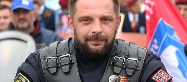 Saša Savić, predsednik srpskog ogranka ruskog moto kluba „Noćni vukovi“ - Sputnik Srbija