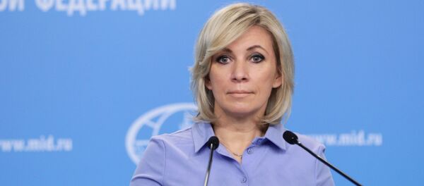 Portparolka ruskog Ministarstva spoljnih poslova Marija Zaharova na redovnom brifingu. Portparolka ruskog Ministarstva spoljnih poslova Marija Zaharova na redovnom brifingu. - Sputnik Srbija