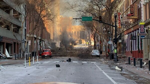 Фотографија последица јутарње експлозије Нешвила у САД објављена на Твитеру, 25. децембра 2020 - Sputnik Србија