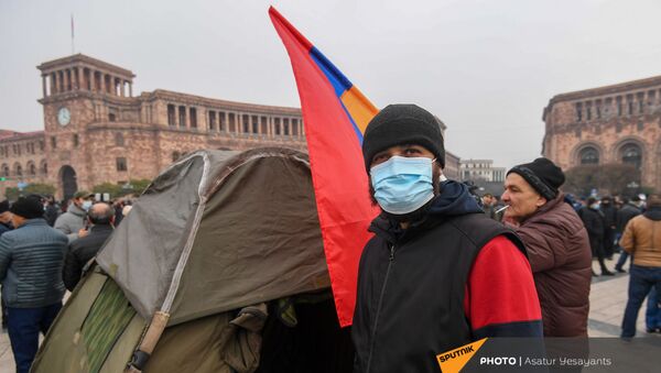 Šatori opozicije na trgu u Jerevanu - Sputnik Srbija