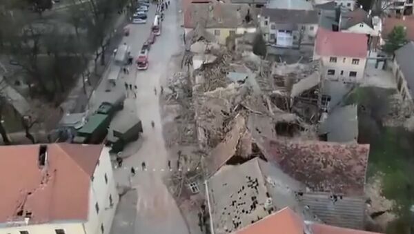 Земљотрес у Петрињи снимљен из ваздуха - Sputnik Србија