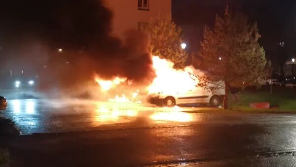 Zapaljeni automobili u Strazburu tokom novogodišnje noći - Sputnik Srbija