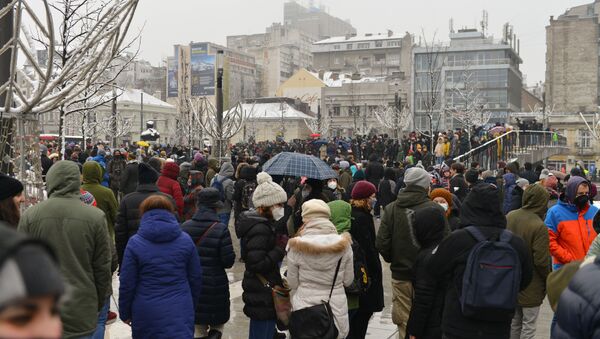 Protest zbog zagađenja vazduha u Beogradu. - Sputnik Srbija
