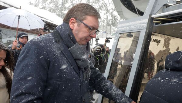 Predsednik Srbije Aleksandar Vučić na otvaranju gondole na Zlatiboru - Sputnik Srbija