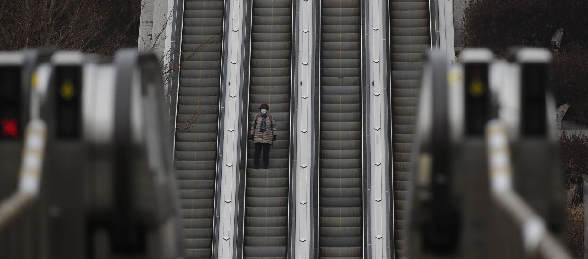 Žena na pokretnim stepenicama u Seulu - Sputnik Srbija, 1920, 27.01.2021